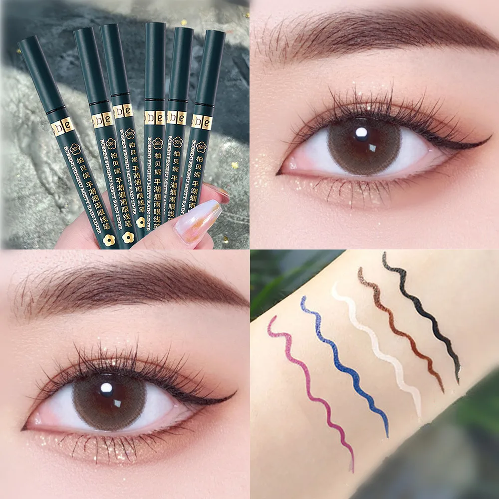 Matte Schwarz Flüssigen Eyeliner Wasserdichte Langlebige Blau Weiß Sweatproof Quickily Trocknen Eyeliner Bleistift Augen Make-Up Kosmetik