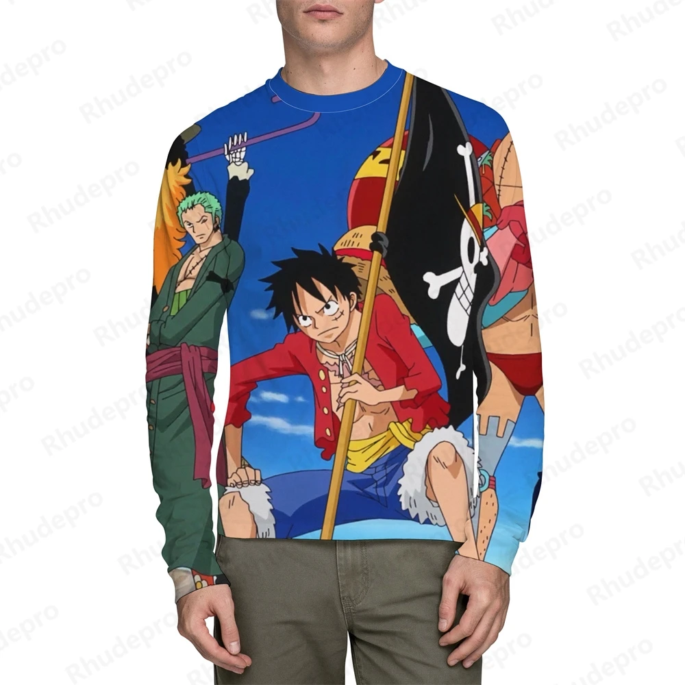 Monkey D Luffy T-Shirt Mannen Mode Kinderen Cosplay T-Shirts Een Stuk Streetwear Nieuwe Anime Hoge Kwaliteit Kleding Lange Mouw