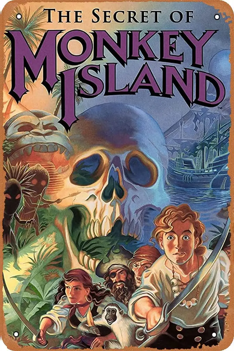 The Secret of Monkey Island Poster Video Game Vintage Metal Sign Tin Sign Wall Art Decoration Gift 8x12Inch