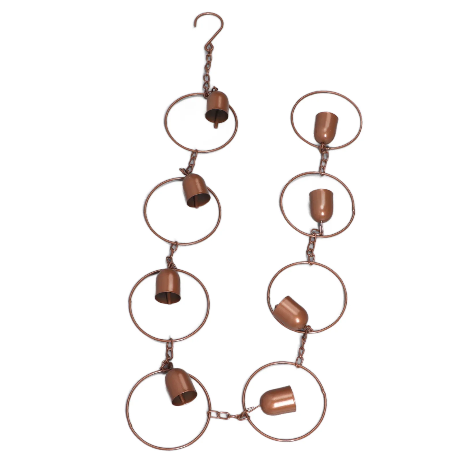 Hanging Rain Chime 120cm Length Metal Beautiful Sound Decorative Bell Shaped Rain Chain for Gutter Drainage