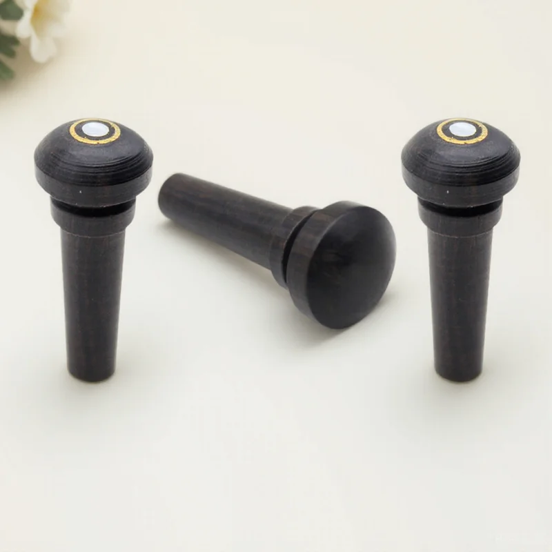 

3Pcs Violin Ebony Tail Nails Stable Reliable Tailpiece Pins Violin Bridge Accessories Repair Wooden Bridge Pin