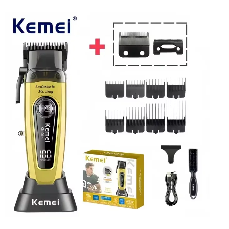 

Kemei Professional 11500 RPM Hair Clipper for Barbers Rechargeable Trimmers Brushless Motor Hair Cutting Machine for Men KM-90-4