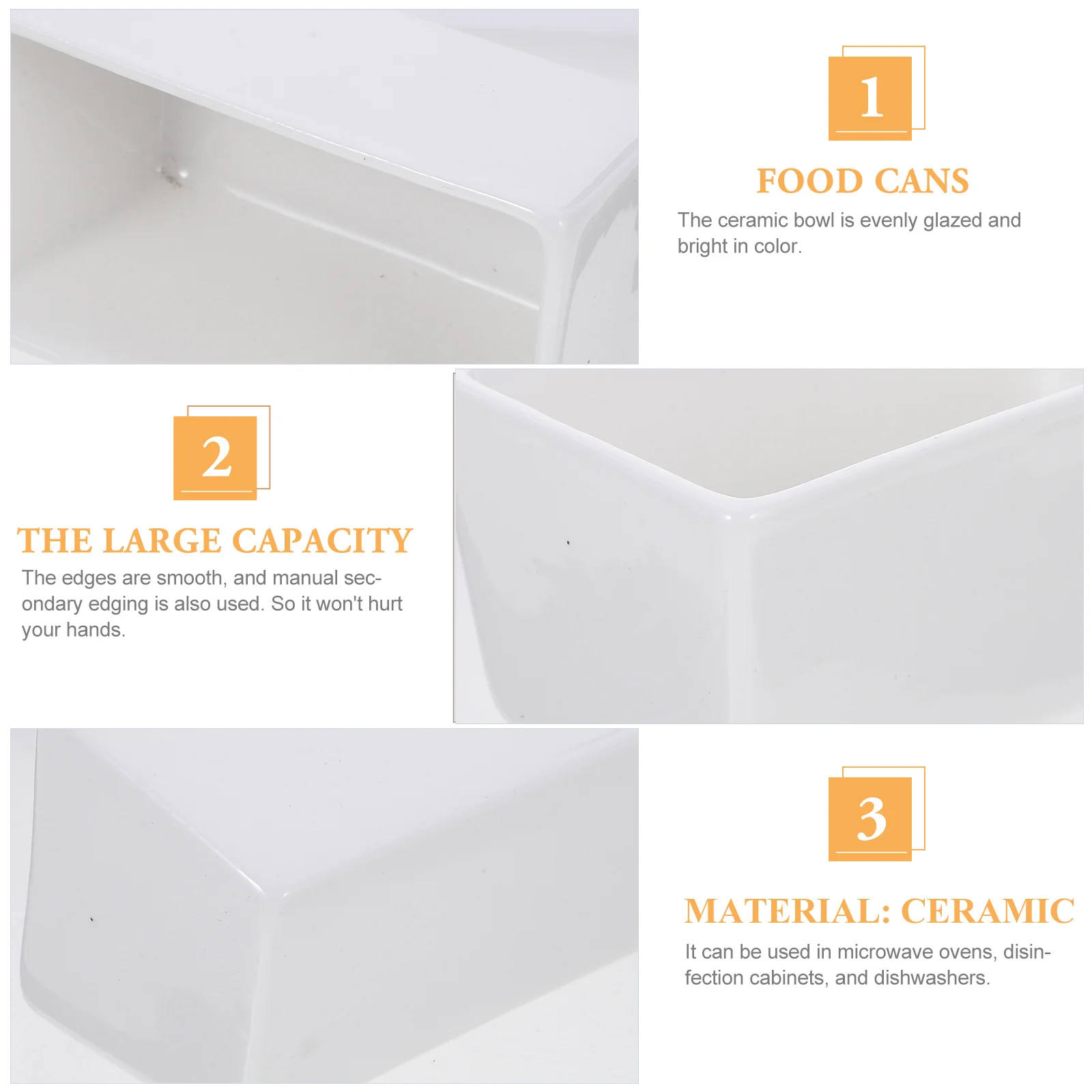 

2Pcs Ceramic Sugar Cube Bowls Flat Bottom Rectangular Coffee Candy Containers Elegant Smooth Glazed Food Storage Jars Dishwasher