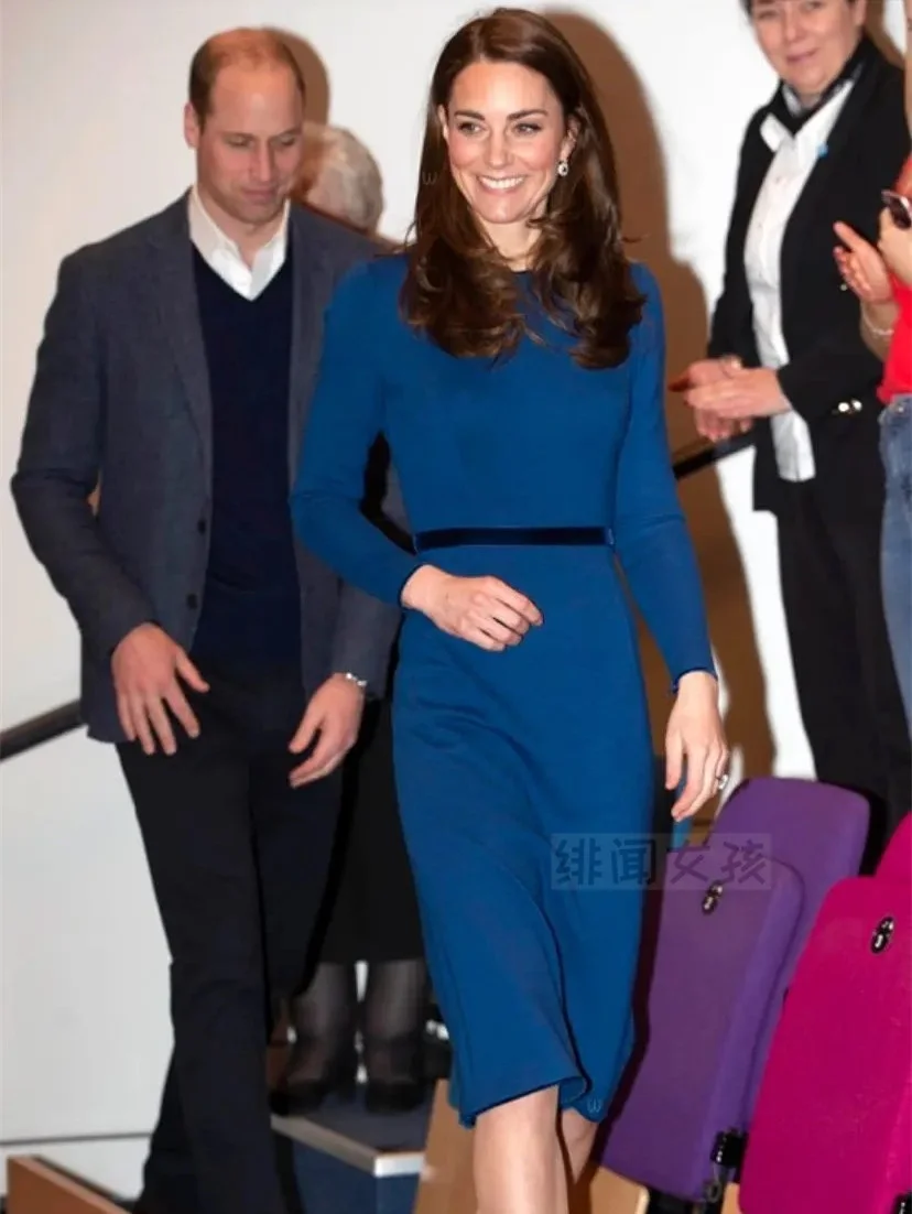 Princess Kate Middleton Dresses Long Sleeve Vintage Elegant O Neck Dress Professional Office Ladies Work Formal Business Wear view 5