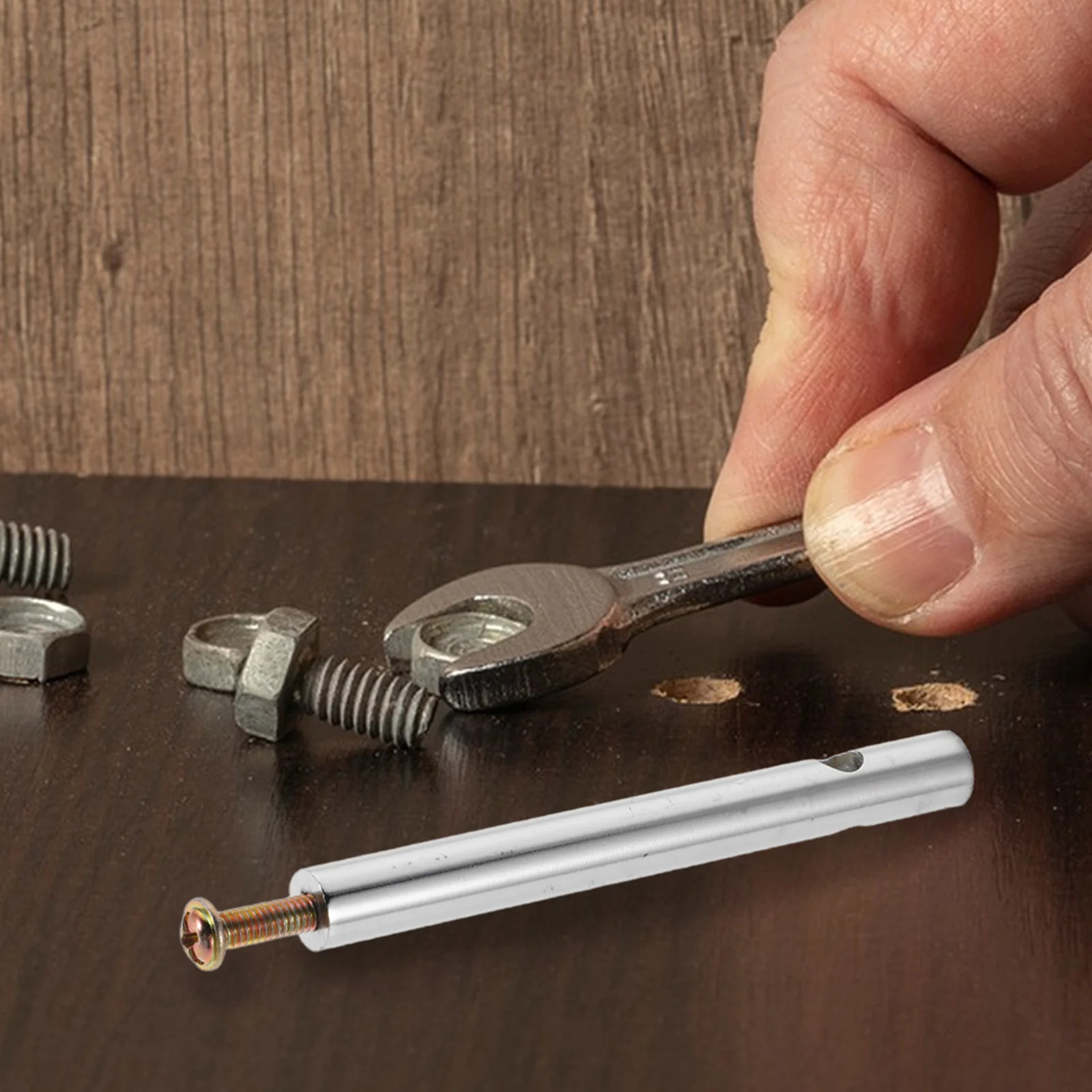 

2Pcs Metal Spindle Connector Wine Cabinet Railings Indoor Furniture Fittings Stainless Steel Support Tool for Home Decor