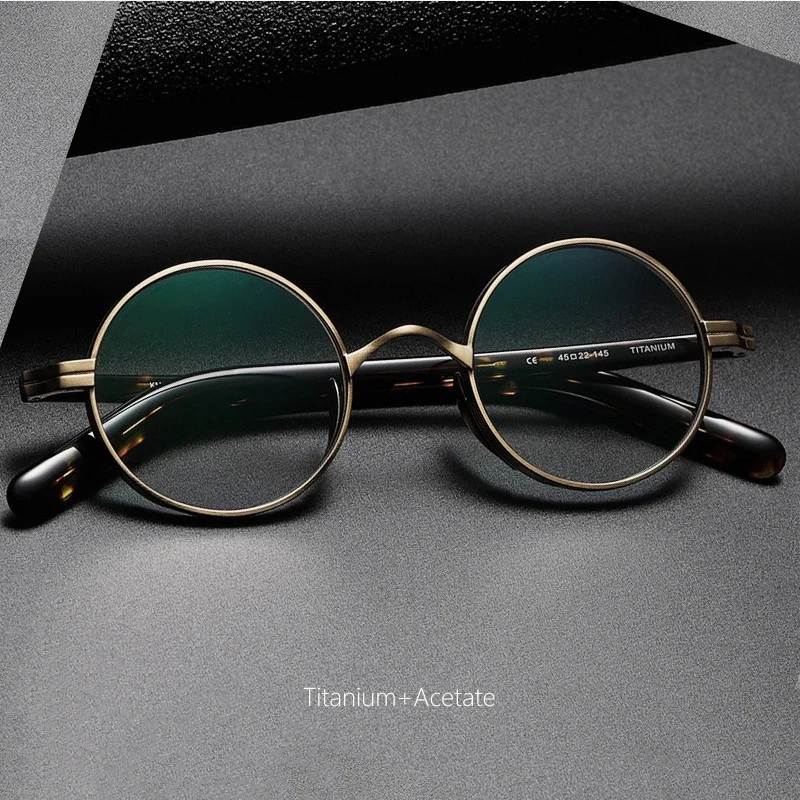 

Japanese retro style small round frame hand made by titanium,literary eyewear for man and woman design as KameManNen KMN101