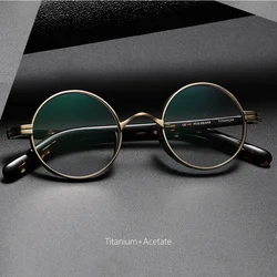 Japanese retro style small round frame hand made by titanium,literary eyewear for man and woman design as KameManNen KMN101
