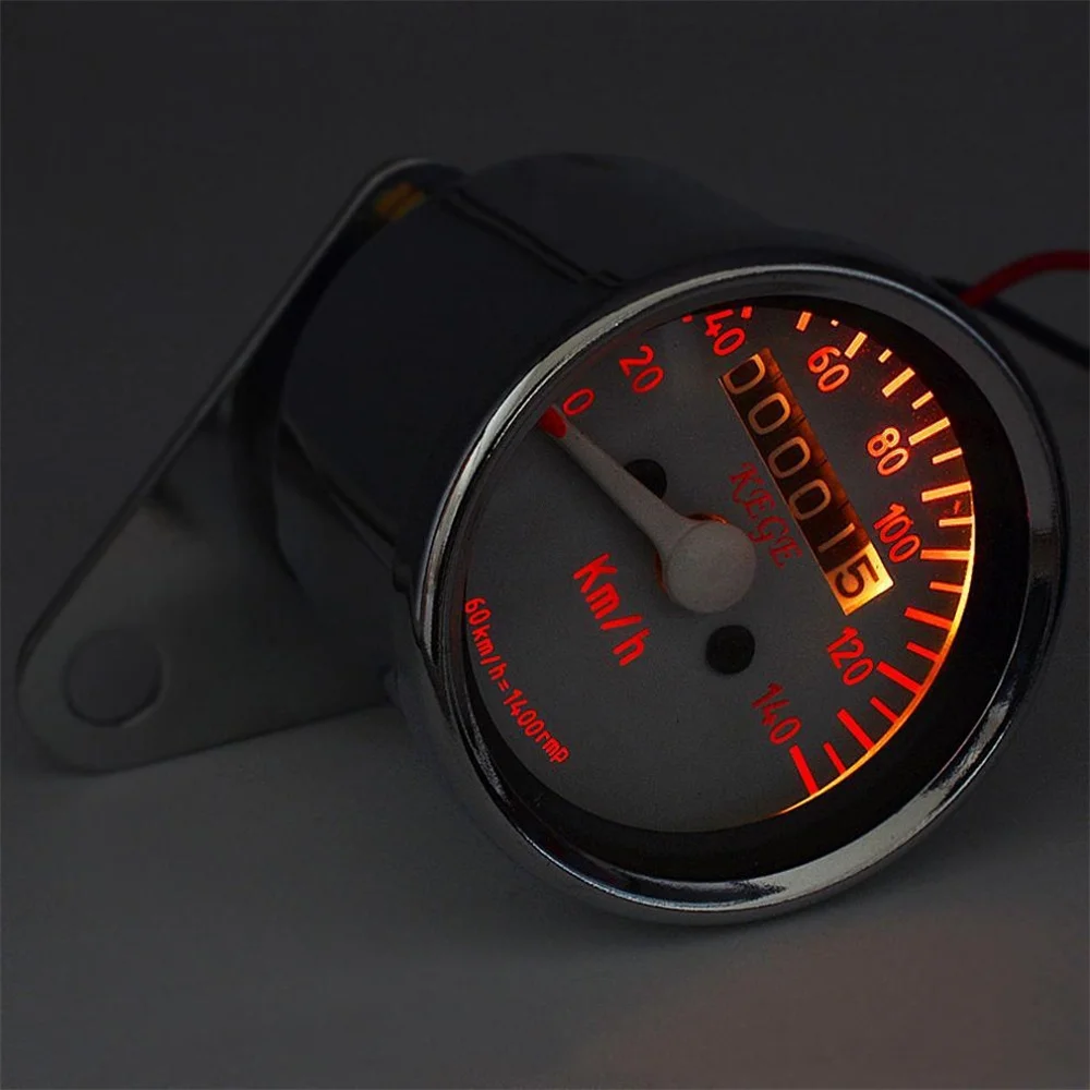 Universal Motorcycle Retro Tachometer Modification Instrument Odometer Kilometer Meter LED LCD Speedometer