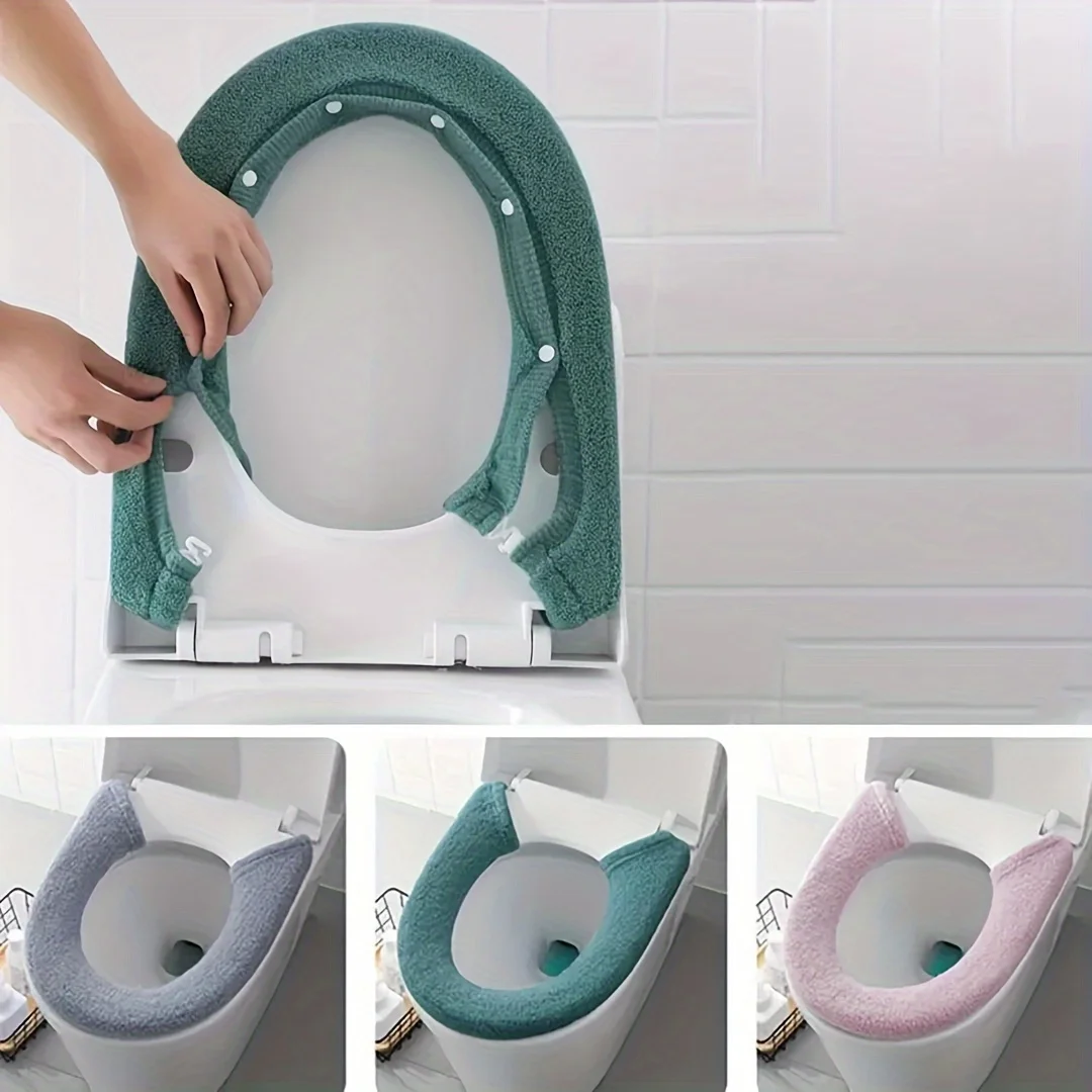 

1pc soft and beautiful thickened toilet seat cushion bathroom toilet seat cushion washable soft andwarm seat toiletseat cushion.