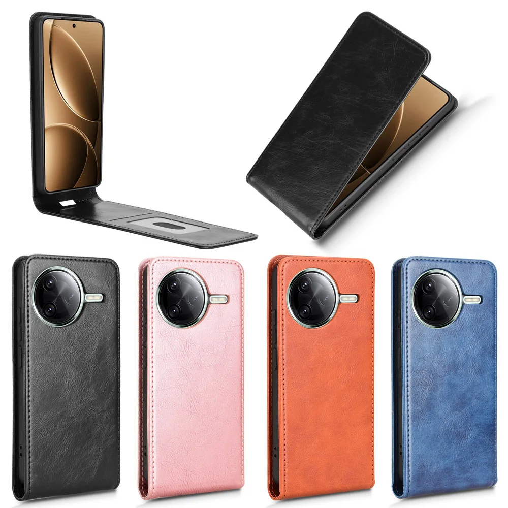 Redmi k80 pro 5g flip vertical caso de luxo retro couro livro titular do cartão capa completa para xiaomi redmi k80 pro k80pro sacos telefone