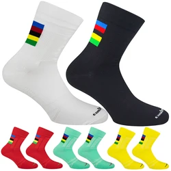 Calcetines de moda Color 24 calcetines marca de bicicleta ciclismo hombres mujeres calcetines deportivos transpirables profesionales calcetines de baloncesto