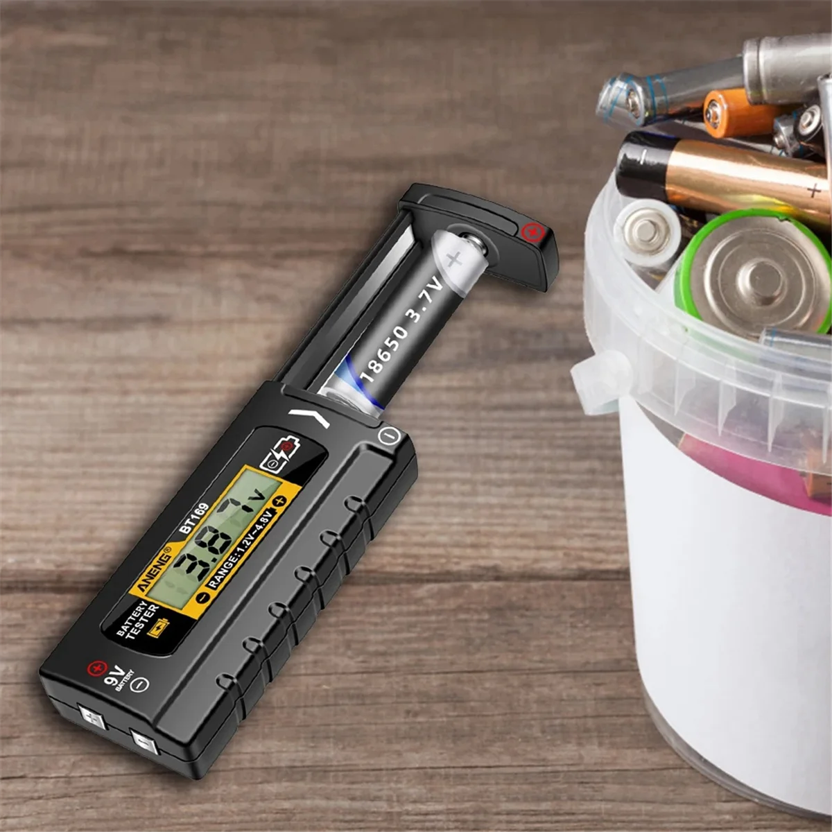 N18R  BT169 Universal Battery Tester LCD Battery Indicator Gauge Checker 9V 1.5V Button Cell Test Household Analyzer Meter Tools