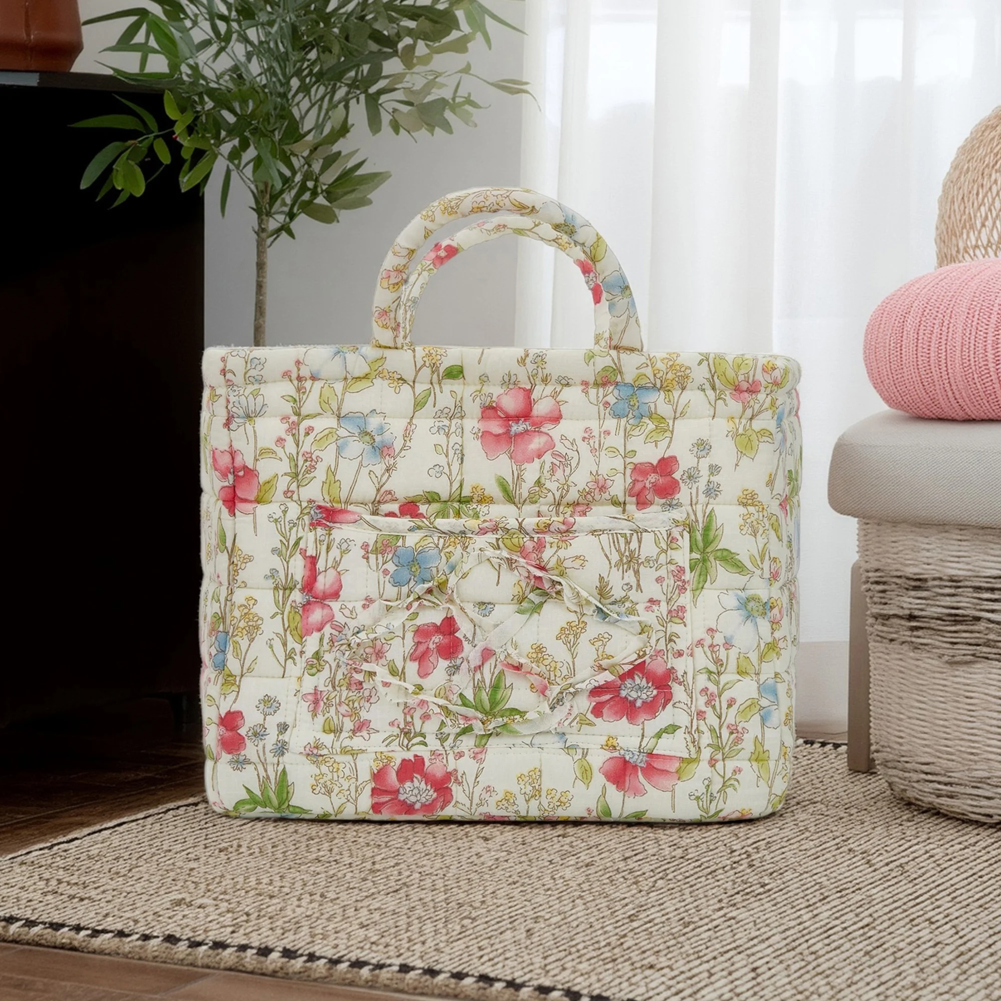 

Очаровательные тканые корзины с очаровательным цветочным узором — стильные контейнеры для хранения полотенец, игрушек и детской одежды в комплекте с