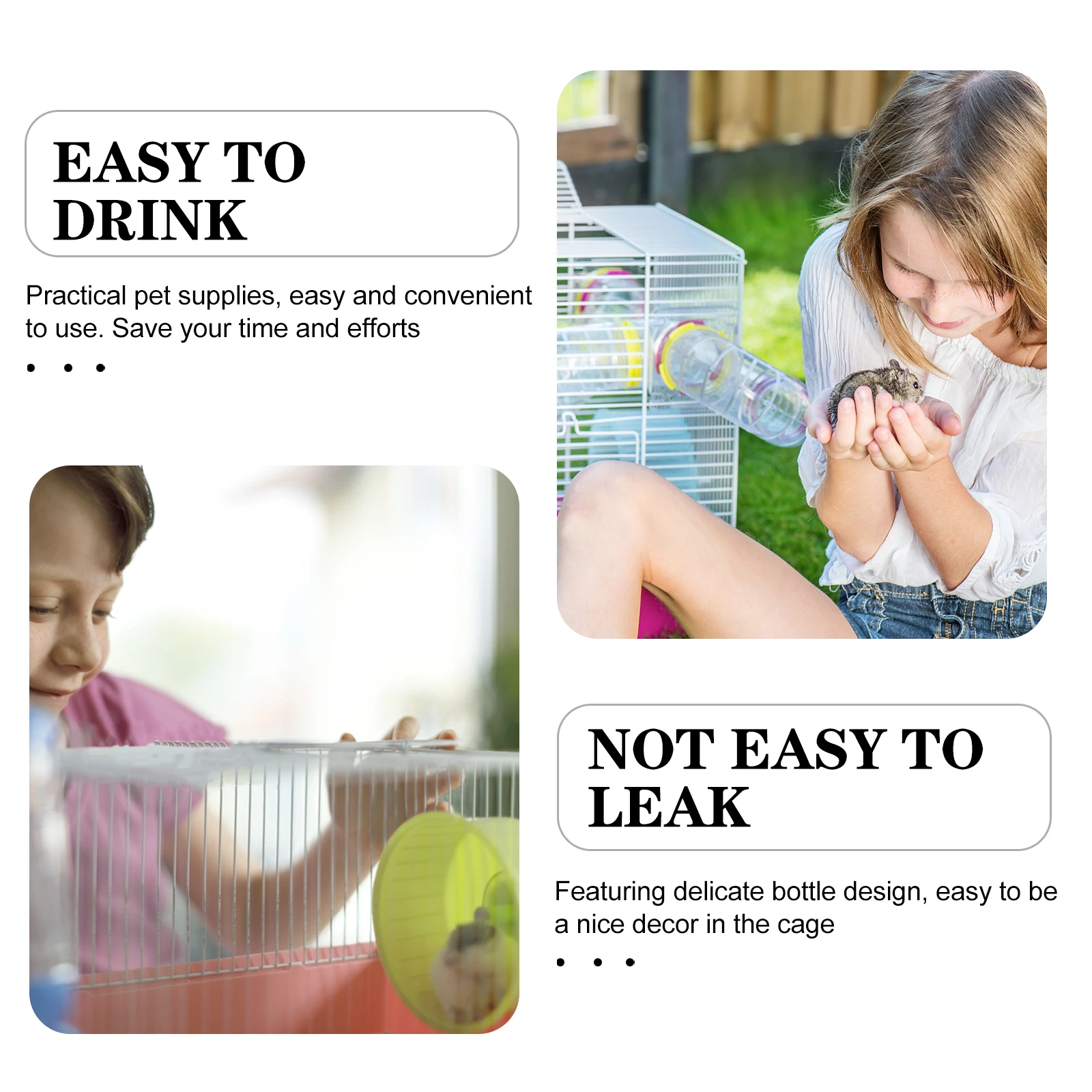 

Automatic Pet Water Bottle Hamster Accessories Rodent Drinking Bowl Rabbit Guinea Pigs Leak Proof Cage Decor Practical Supplies