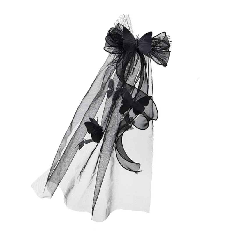 

Elegant Lace Bowknot Veil Hair Clip Headdress For Girls Party Hair Accessory 15UB