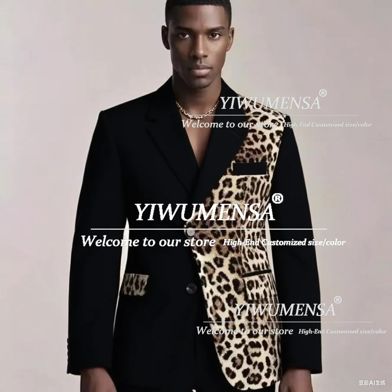 Männliche Mode, gespleißt, Leoparden-Bräutigam-Hochzeitsanzüge, 2-teiliges Set, maßgeschneiderte einreihige Bräutigam-Abschlussball-Blazer, Mann, Bankett-Smoking