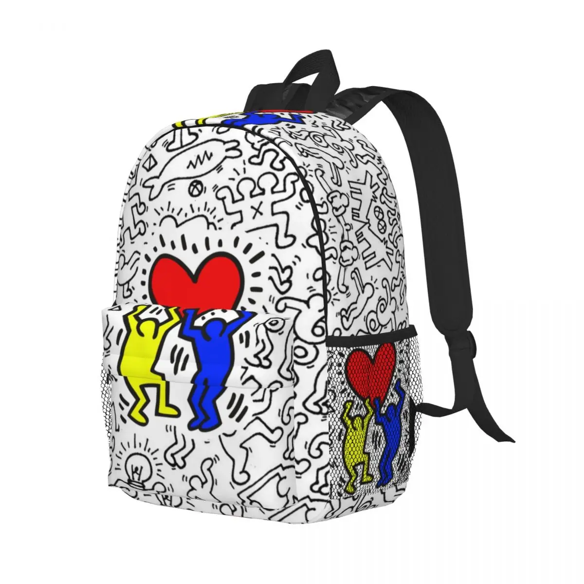 Personalized Own Mine Paintings Art Haring Backpack Women Men Basic Bookbag for School College Graffiti Pop Art Bags