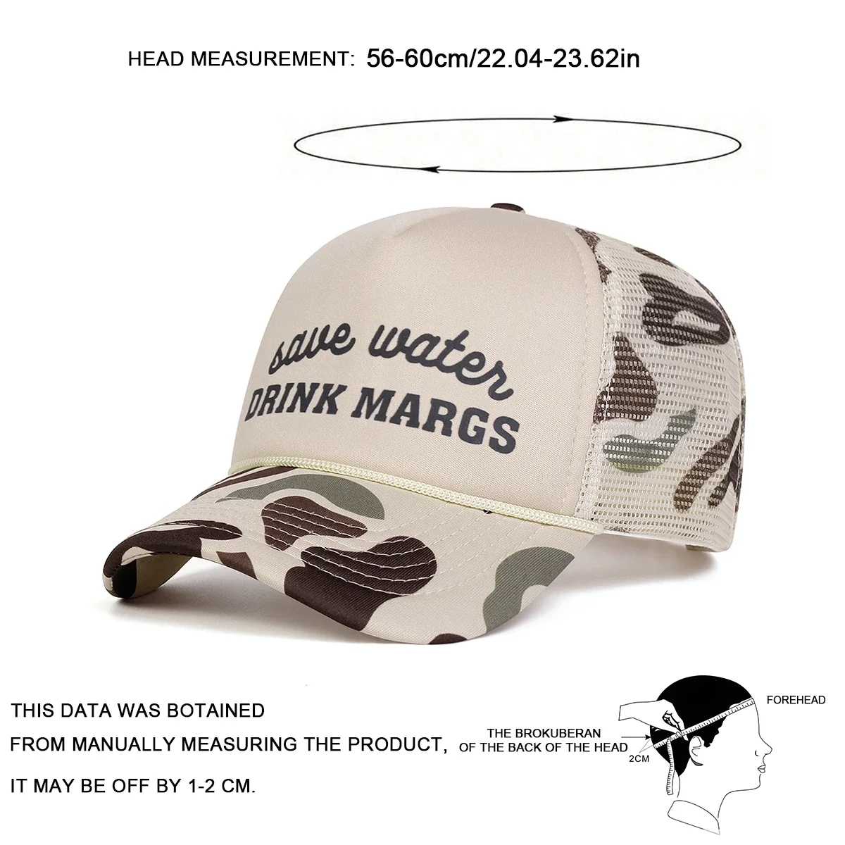 Unisex DRINK MARGS Letter Printed Baseball Net Caps Spring and Summer Outdoor Adjustable Casual Hats Sunscreen Hat Sports Cap