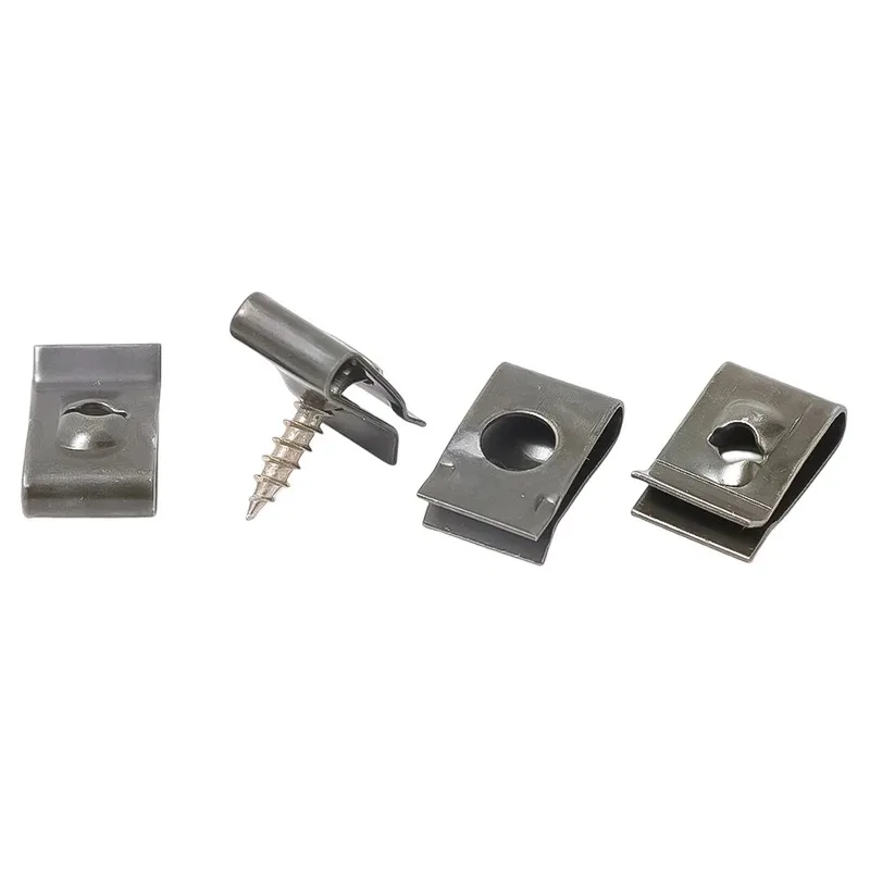 Self Tapping Screws Metal Fastener Clip for Car Motorcycle U-Type Clip with Screw Anti-rust Protection Clip Screw Iron Sheet Kit