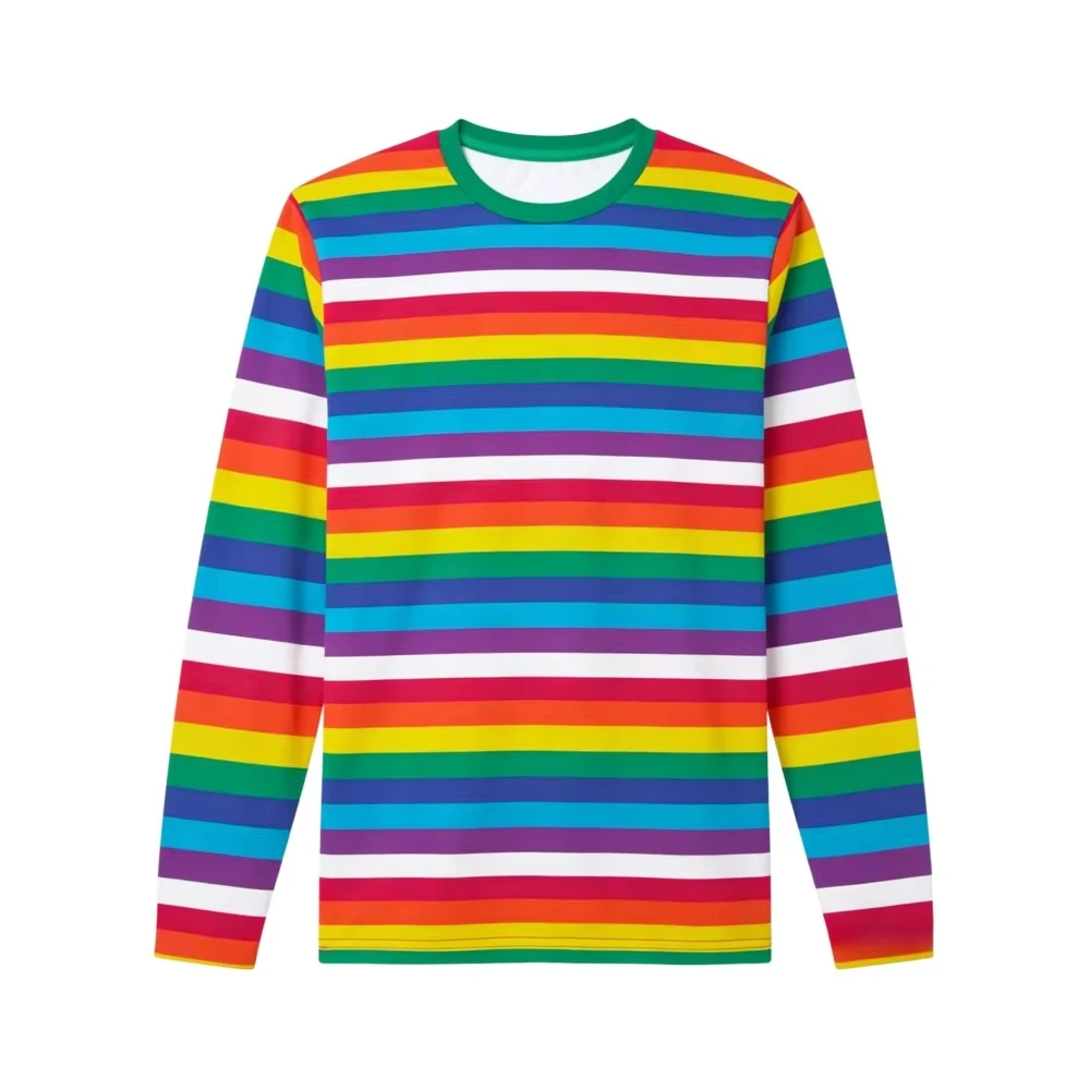 Frühlings-/Herbststil # Gestreiftes T-Shirt für Erwachsene und Kinder, Langarm-Oberteil, Kinder-Freizeit-T-Shirts, Alltagskleidung – Detail 4