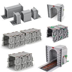 MOC Train Track Building Block Cave Tunnel City Scene accessori simulazione treno trasporto ferroviario Brick Assembly Toys