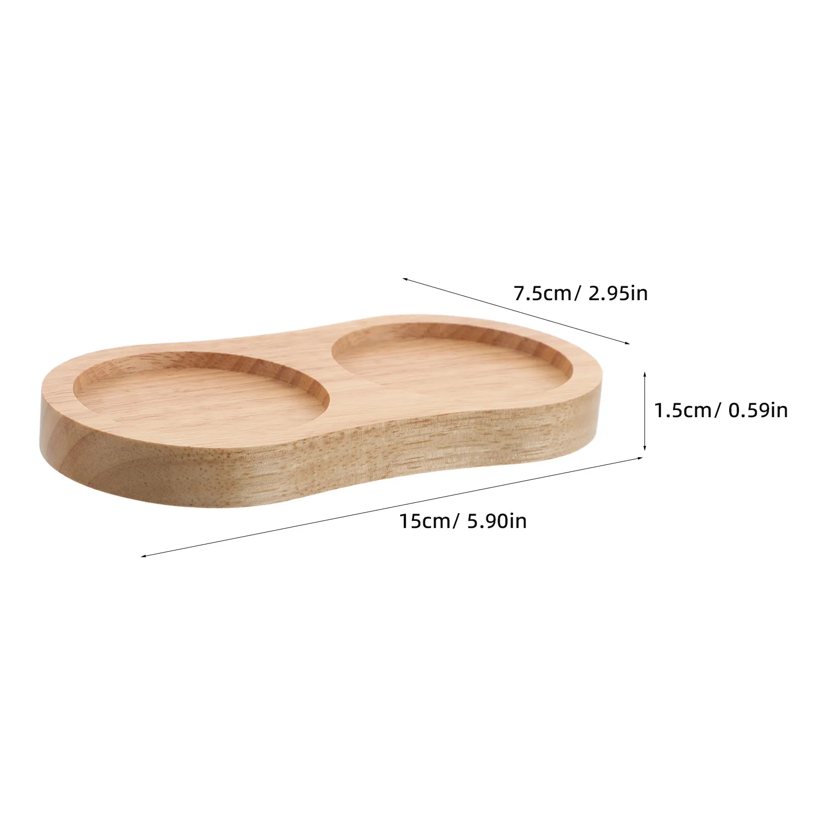2 Slot Wood Salt and Pepper Grinder Organizer Tray Stable Non-Slip Countertop Spice Holder Wooden Mill Stand for Kitchen Use