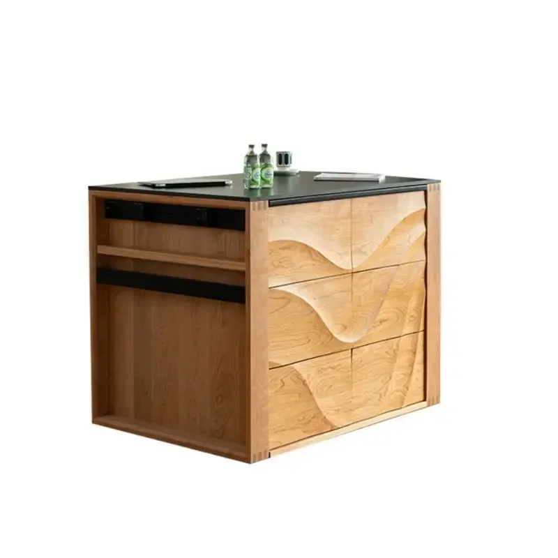 

Nordic Cherry Wood Shimadai Japanese Slate Restaurant All Solid Wood Modern Simple Shimadai Side Cabinet