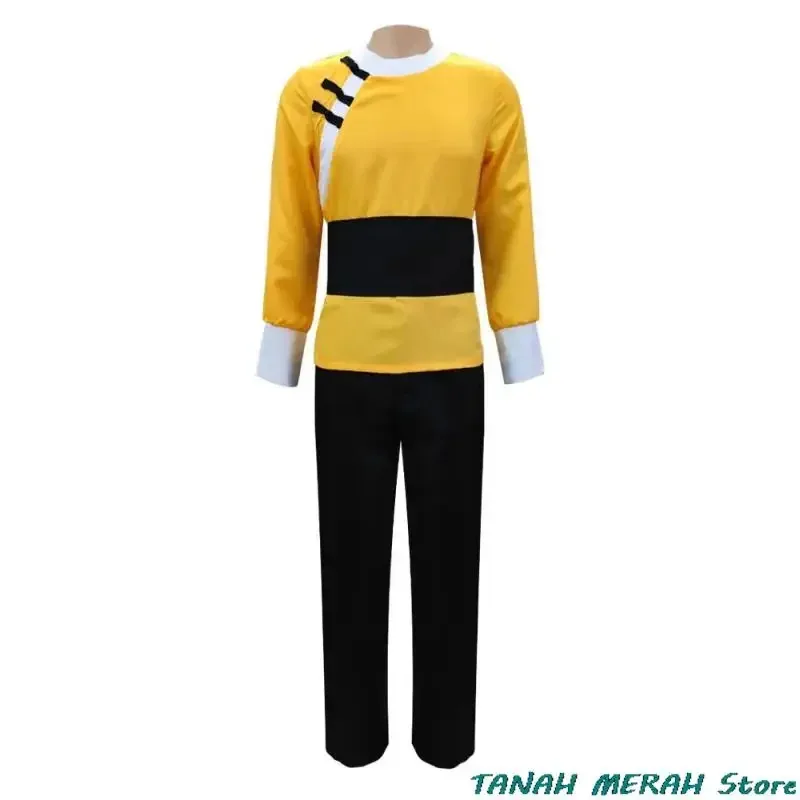 أزياء أنيمي رانما الجديدة لعام 2026 1⁄2 Nibun-no-Ichi Hibiki Ryoga أزياء تنكرية باللون الأصفر على الطراز الصيني زي الكونغ فو للرجال والنساء للهالوين ★ ☆ ❤ ★ ☆