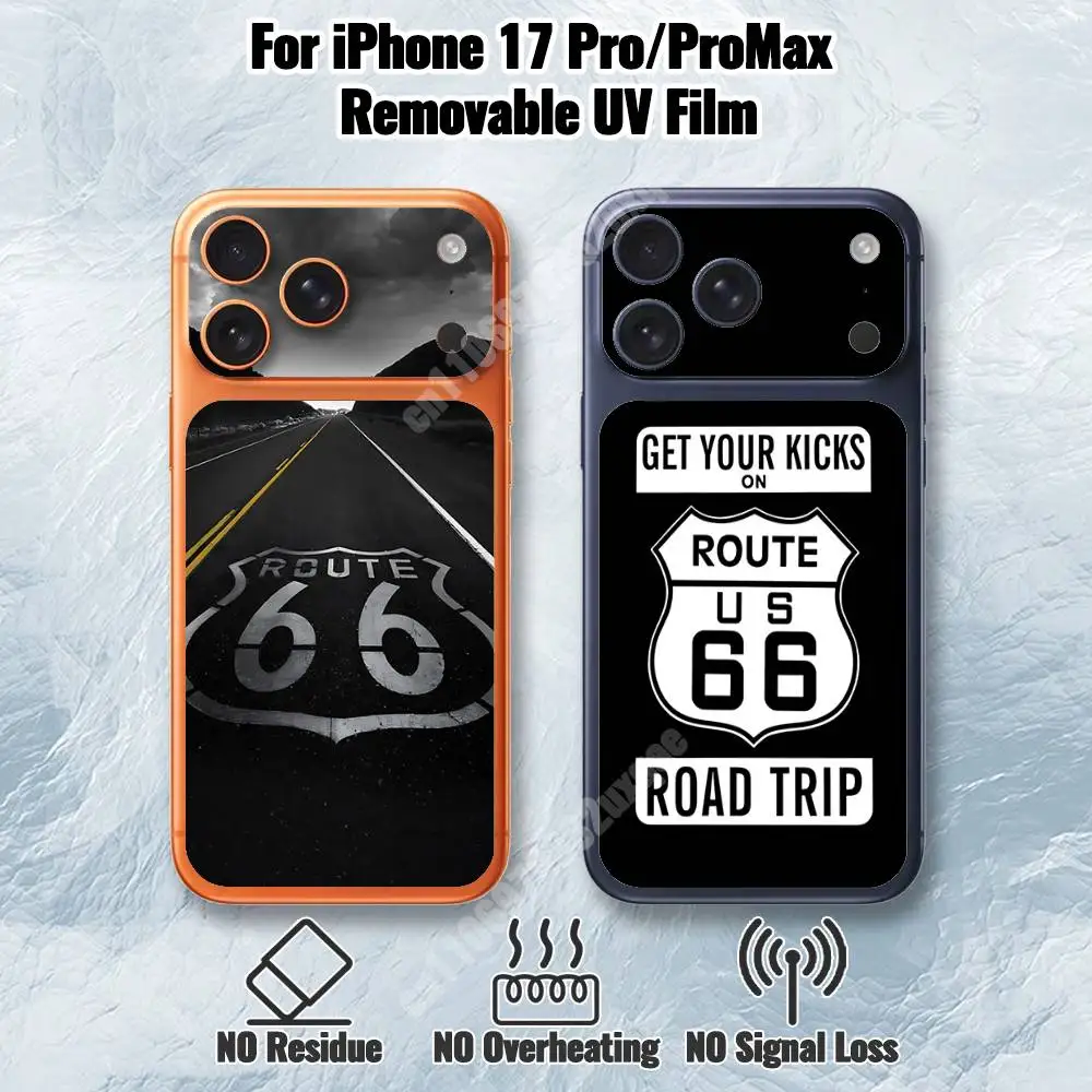 

US Route 66 Highway Removable UV Film for iPhone 17 Pro 17 ProMax HD Back Sticker