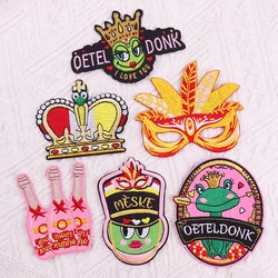 2025 New Netherlands Oeteldonk Emblem Iron On Patches For Clothes Oeteldonk Carnival Decoration Embroidery Patches Diy Stickers