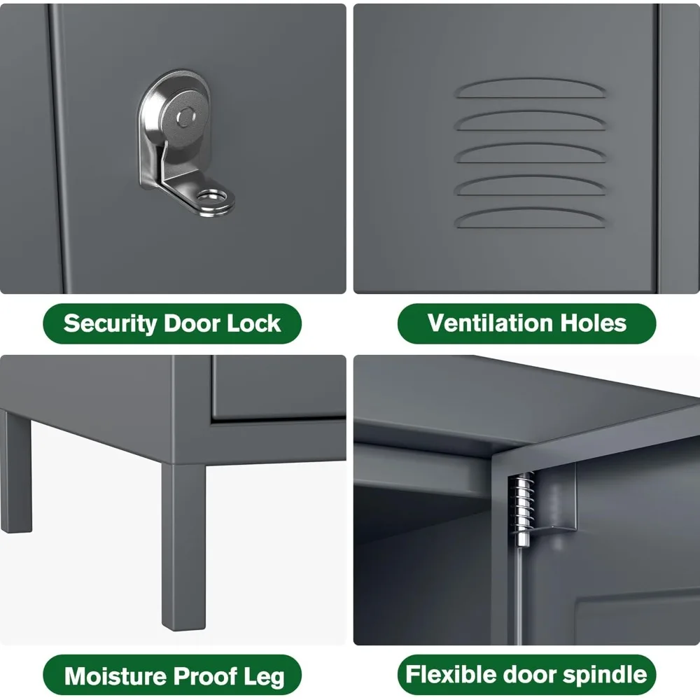 خزائن معدنية للموظفين مع 18 بابًا، خزانة تخزين معدنية مع قفل للمدرسة والمرآب وصالة الألعاب الرياضية وغرفة النوم المنزلية، تتطلب التجميع