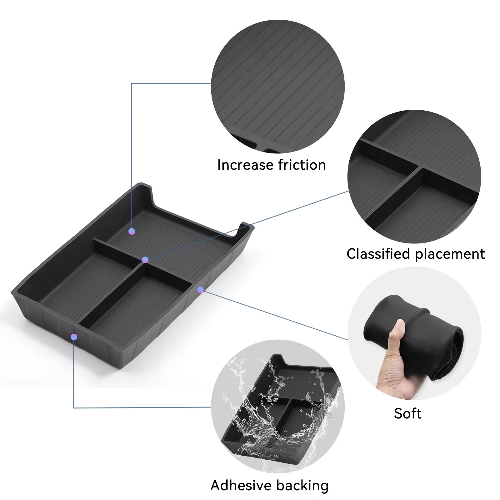 Center Console Lower Storage Organizer Tray for BYD Sealion 7 EV 2024-2026 Interior Compartment Box Car Accessories view 5
