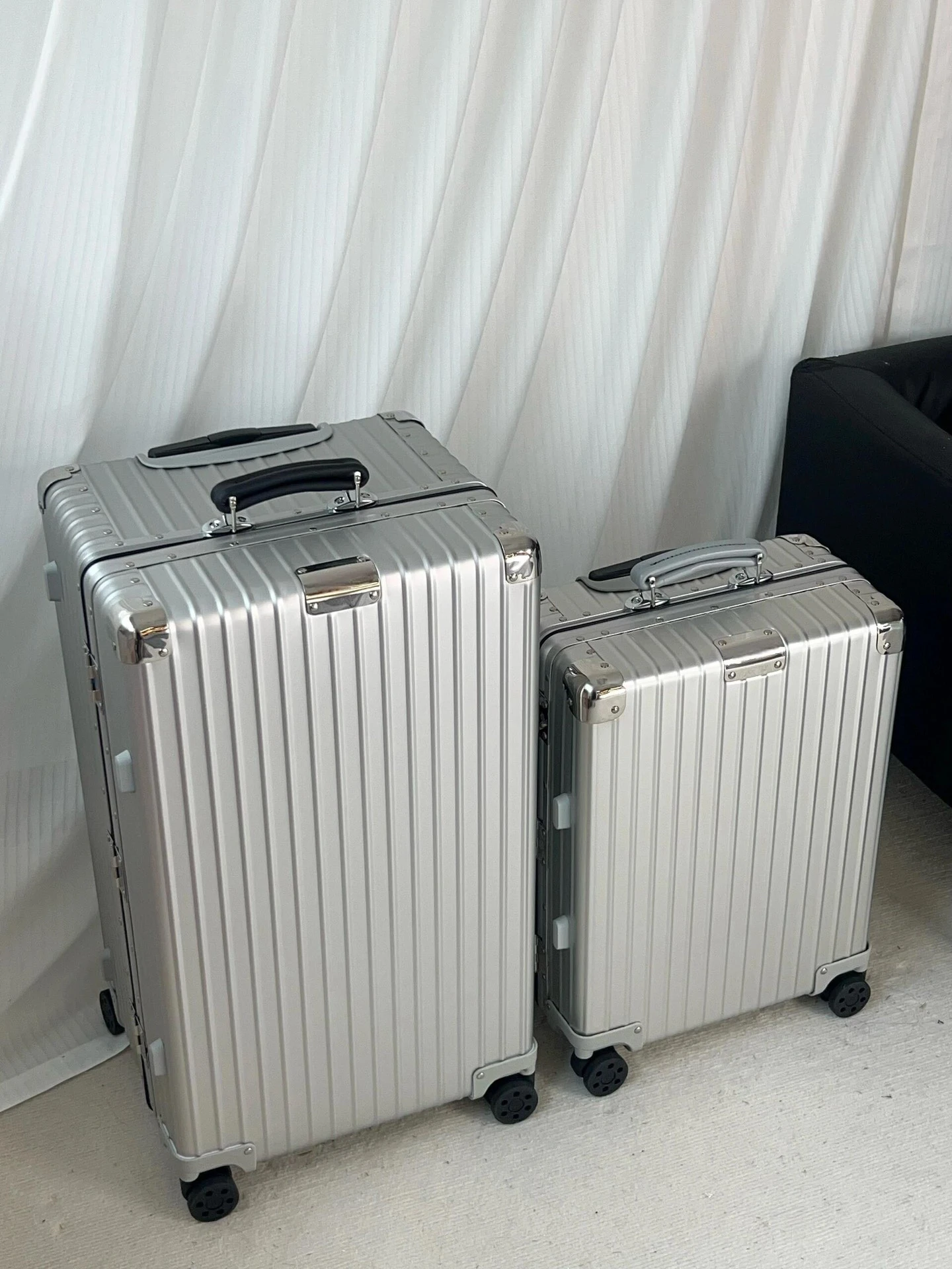 سلسلة أمتعة متخصصة، حقيبة عربة فاخرة بلون سادة، حقيبة بمقبض من سبائك الربيع، حقيبة سفر فاخرة لهدايا العطلات #6