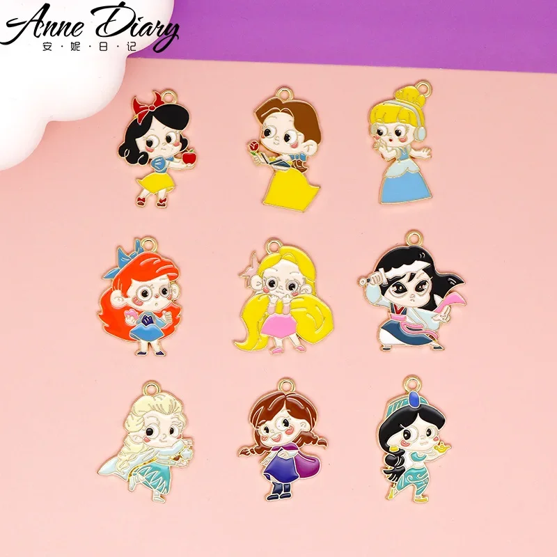 Disney Princess on The Run DIY Jewelry Accessories Apple Snow Keychain Earrings Necklace Pendant  Handmade Materials