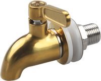 Drink Dispenser Spigot Champagne Stainless Steel Spigot Tap 16mm Replacement Spigot for Beverage Dispenser and Glass Jar Bottle