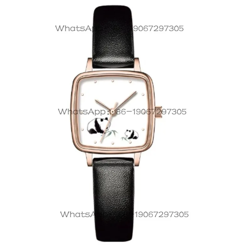 Cute national treasure simple fashion national style square watch girlfriend student gift