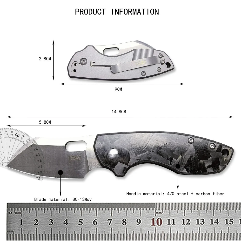 CRK 5311 Mini Folding Pocket Knife Small Multitool 8Cr13MoV Blade Outdoor Knives EDC Survival Rescue Tool Camping Flipper Knives