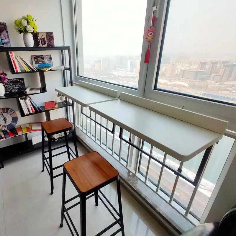 Household balcony folding table, railing hanging leisure table, lifting children's desk