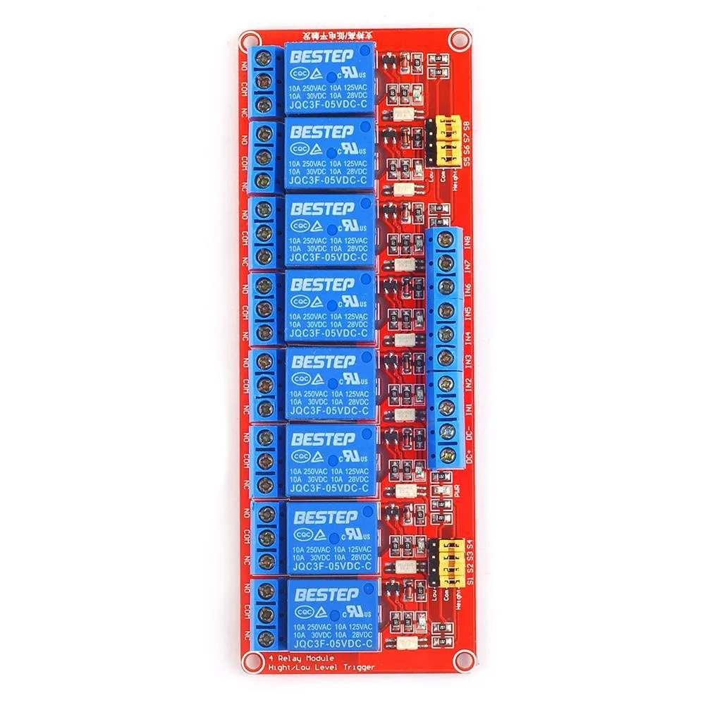 8 Channel Relay Module Optocoupler Isolation High and Low Level Trigger