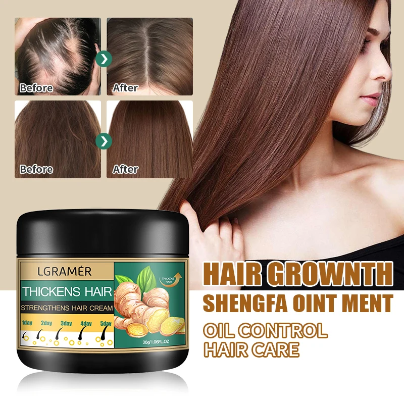 Hair Growth Cream Ginger Alopecia Regrowth Repairing Prevent Hair Loss Baldness Treatment Dense Strengthener Hair Care Products