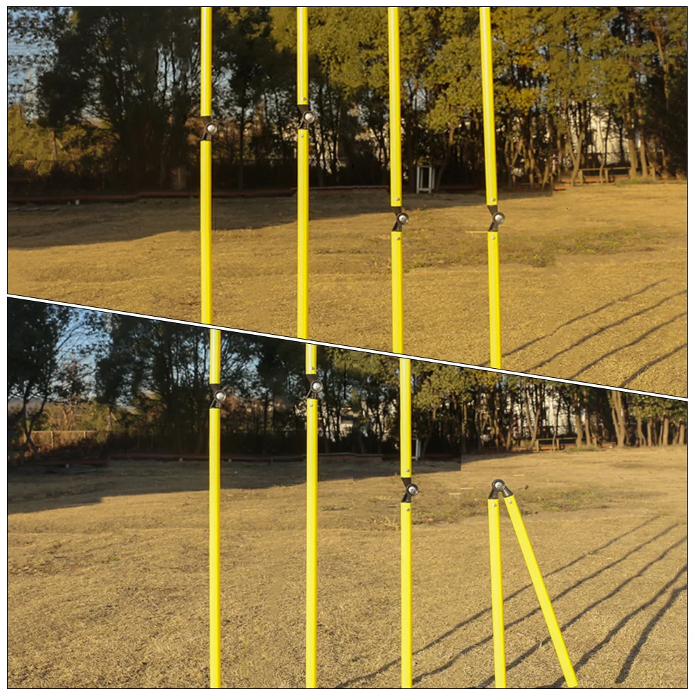 2 Pcs Football Training Rod Soccer Agility Tool Hurdling Pole Equipment Railing Sign Metal Abs Poles for Supplies