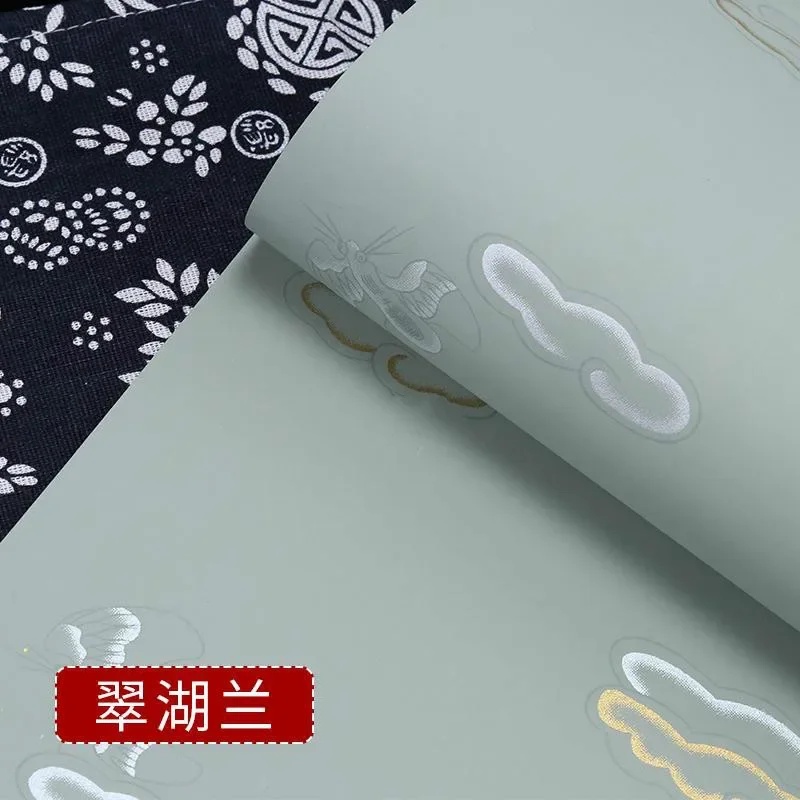 Color Batik Xuan Paper Chinese Lucky Clouds Pattern Half Ripe Rice Paper Papel Arroz Brush Calligraphy Creation Batik Rice Paper