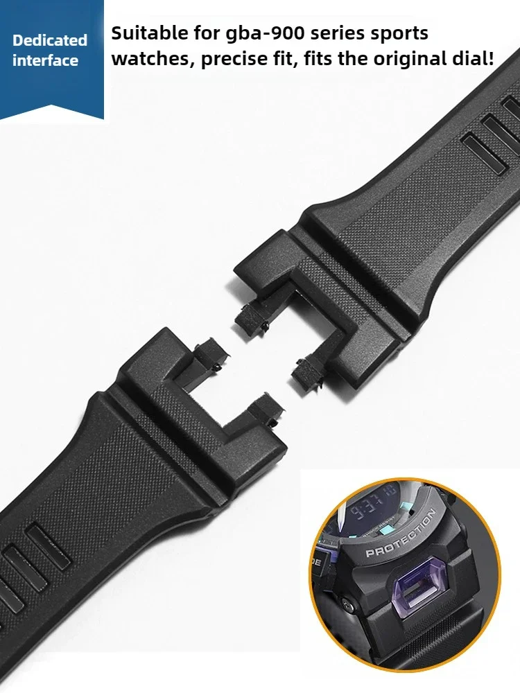 مناسبة لحزام ساعة السيليكون G-SHOCK Casio الأسود GBA-900-1A/GBA-900CB