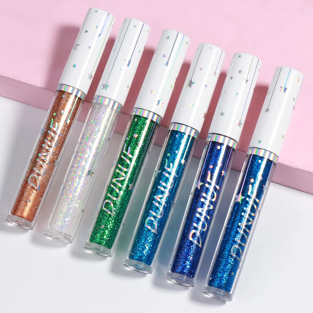 18 Kolorów Brokatowy Eyeliner Wodoodporny Błyszczący Płynny Eyeliner Długotrwały Odporny na Rozmazywanie na Imprezy Festiwale Dramatyczne Makijaże Oczu