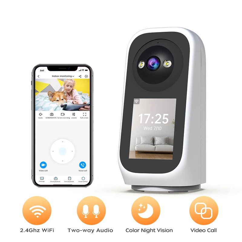 【セール中】JOOAN 2K HD IPカメラ 家庭用セキュリティWiFiカメラ スマートベビーモニター カラー暗視 双方向音声 CCTVビデオ監視カメラ
