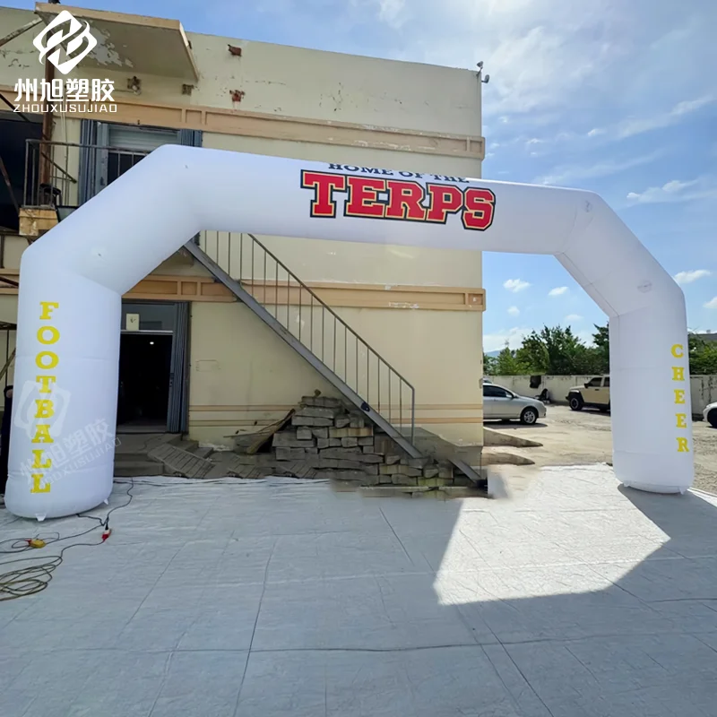 

Изготовленная на заказ надувная модель белой арки с воздуходувкой из ткани Оксфорд, материал для соревнований на открытом воздухе, коммерческого использования