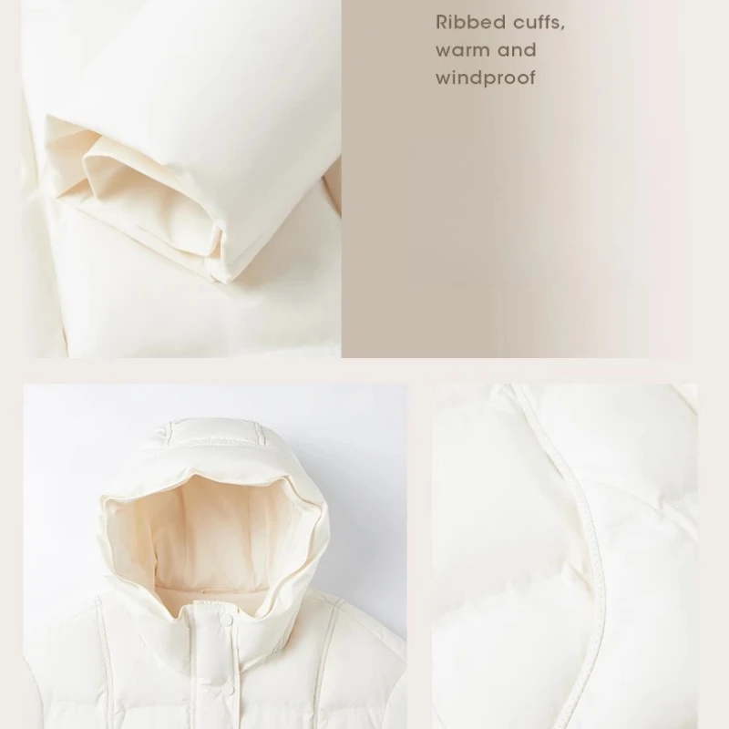 Chericom منتصف طول وسادة مبطنة مقنعين اتجاهين سستة جيوب جانبية مقاوم للماء معطف الشتاء بسيط ملابس امرأة عادية Y318120Y