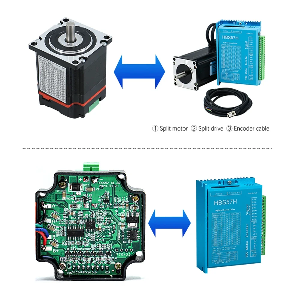 Imagem -04 - Servo Motor Integrado Híbrido com Movimentação para o Cnc Laço Fechado Nema23 1.2nm 2nm 2.5nm 3nm Diâmetro mm