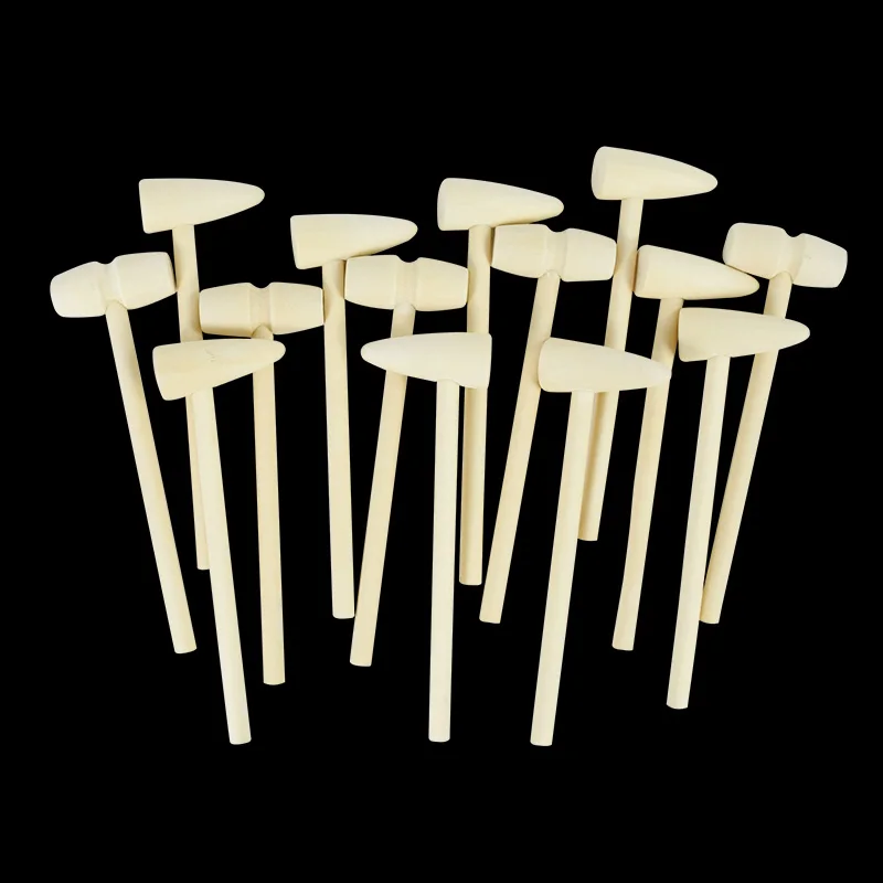 5/10pcs Natural Wood Mallets Mini Wooden Hammers Crab Lobster Seafood Crackers Children Kids Toys DIY Crafts Making Tools