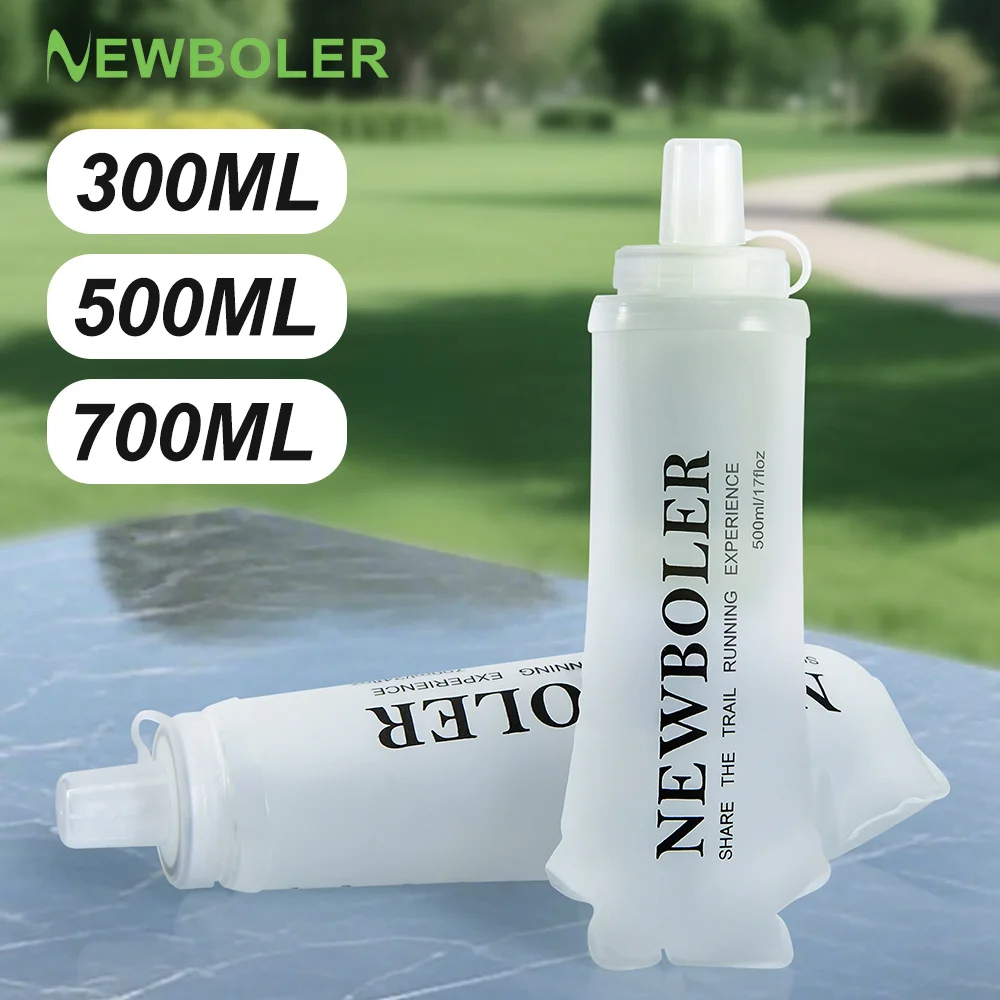 Botellas de Agua Deportivas NEWBOLER, Libres de BPA, Plegables, Botella Flexible para Correr, Acampar, Senderismo, Botella de Agua Flexible para Hidratación